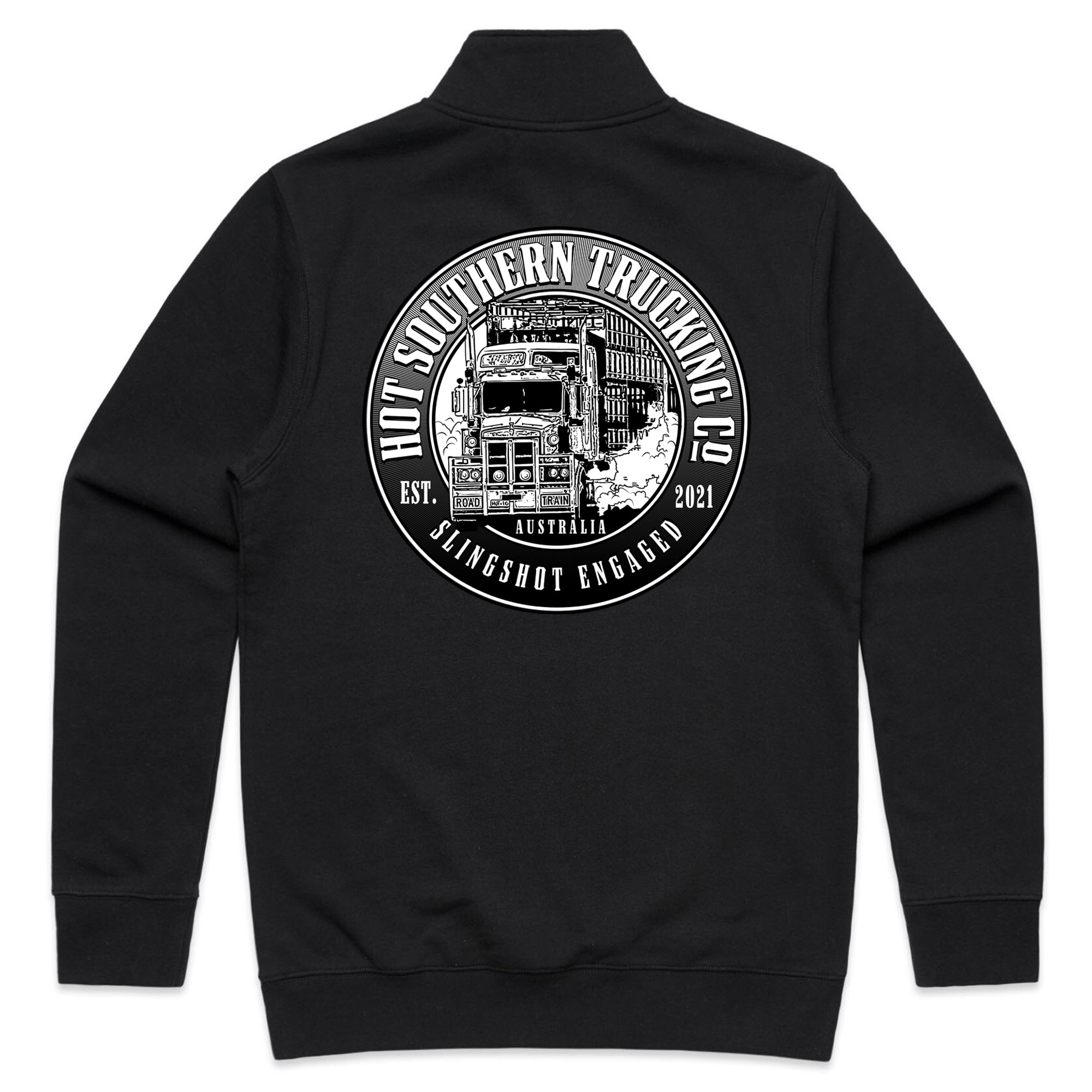 Trucking Co Unisex Fleece Black Half Zip